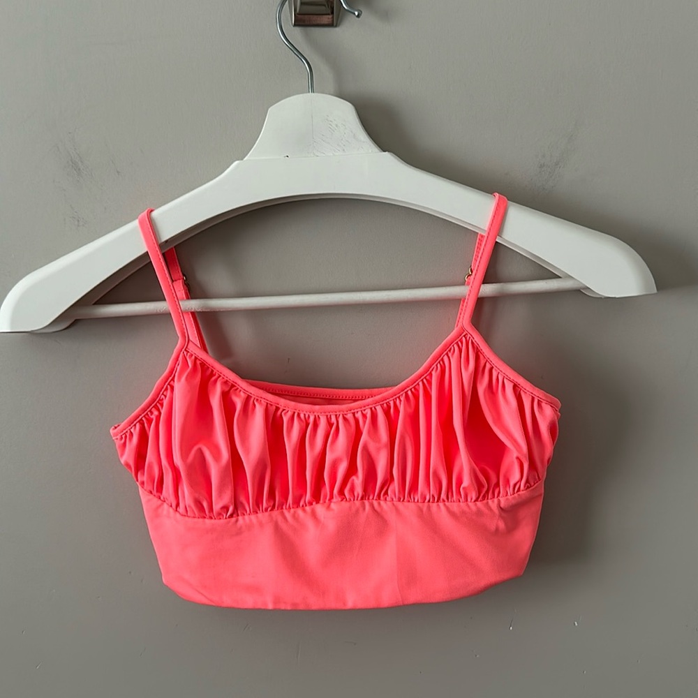 Oh Polly Coral Spaghetti Strap Crop Top